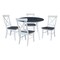 International Concepts 42 in. Solid Wood Round Dual Drop Leaf Dining Table with 4 Chairs in White/Heather Gray K05-42DL-C613-4 - alternate 1